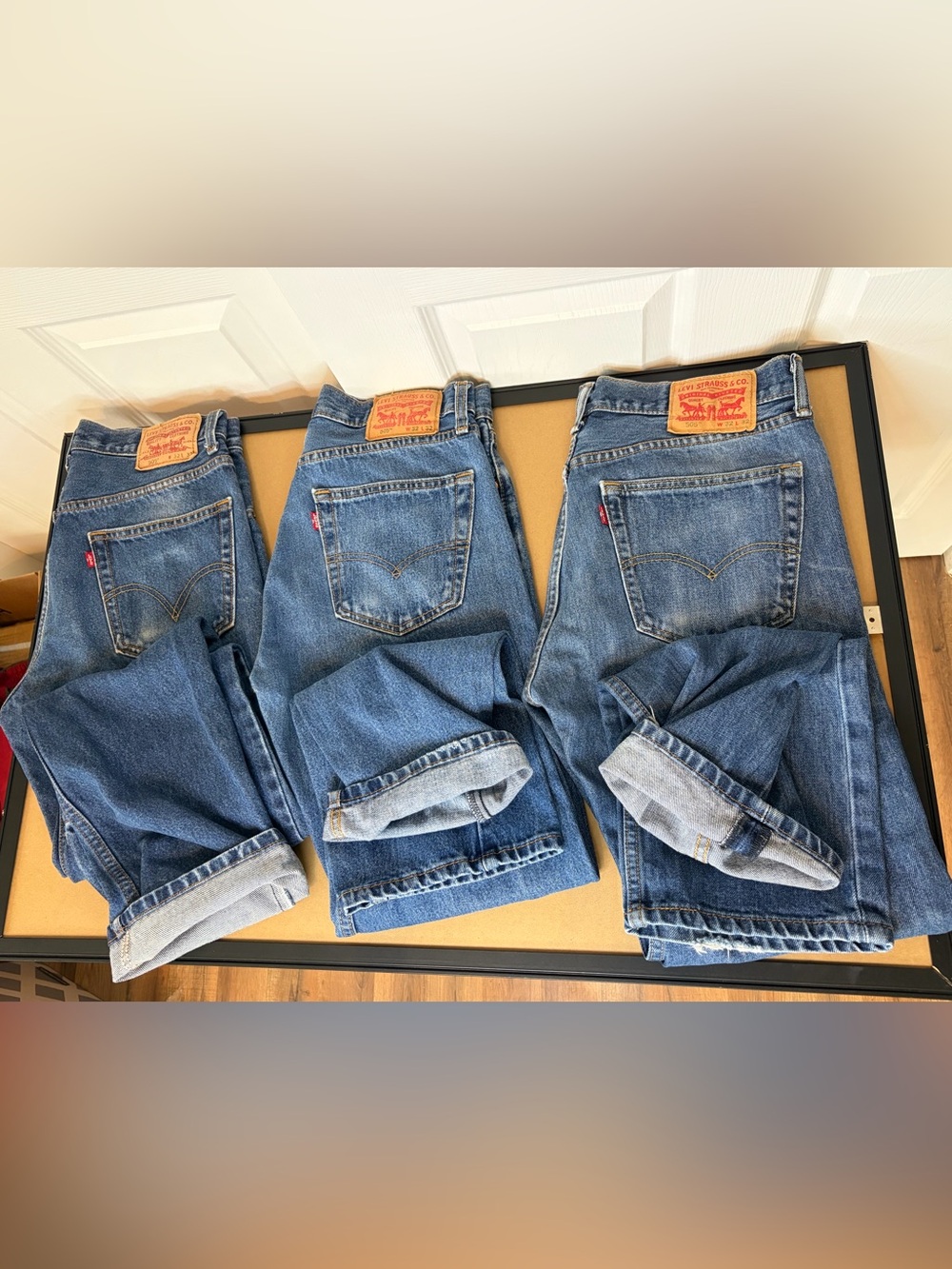 Lot of 3 Levi’s 505 Men’s Jeans 32x32 Regular Fit Straight Leg Blue Denim